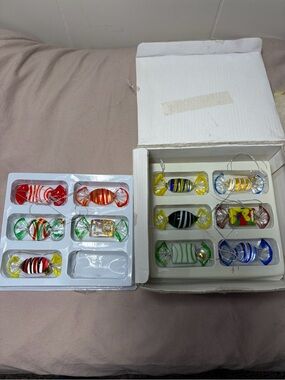 Assorted Colorful Glass Candy Ornaments - Pack of 11